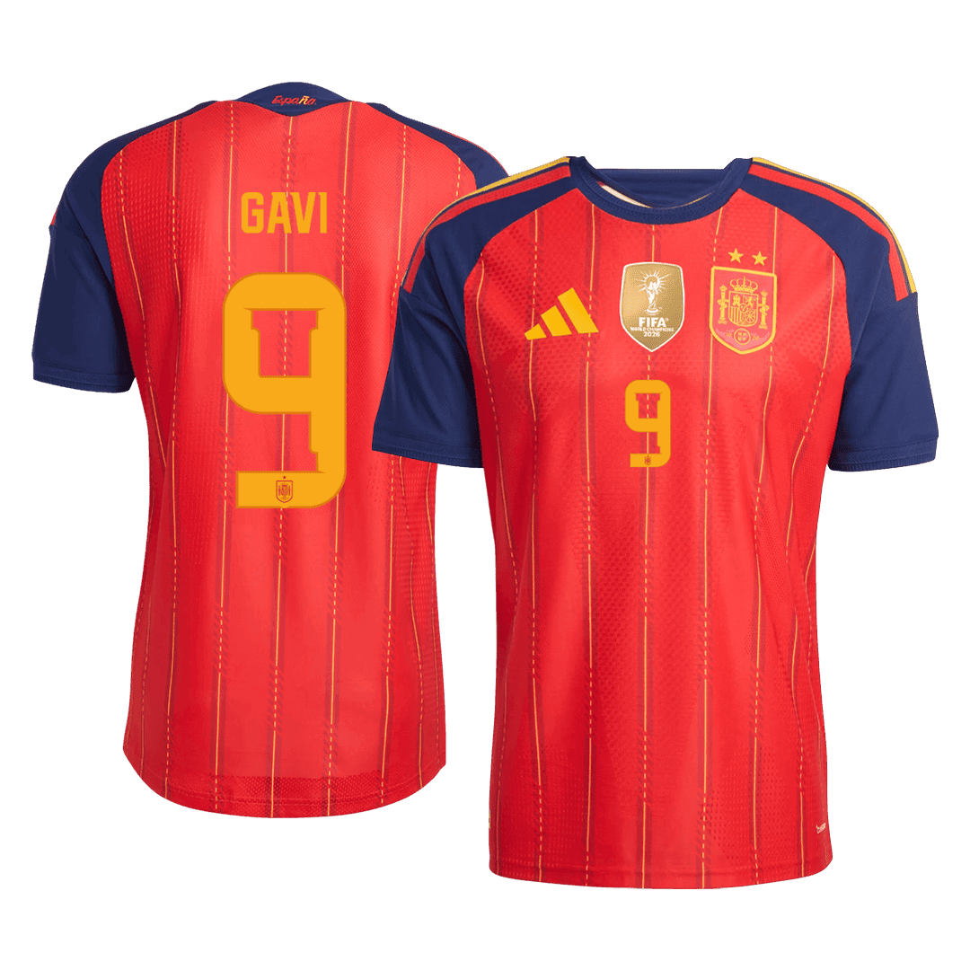 [Champion Edition] Spania Hjemmedrakt VM 2026 – GAVI #9 (Spillerversjon)