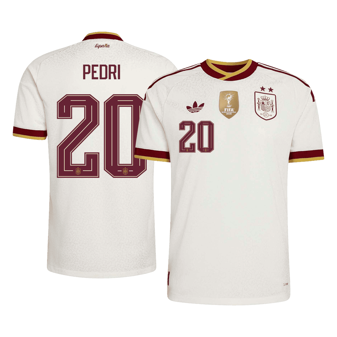 [Champion Edition] Spania Bortedrakt VM 2026 – PEDRI #20 (Spillerversjon)