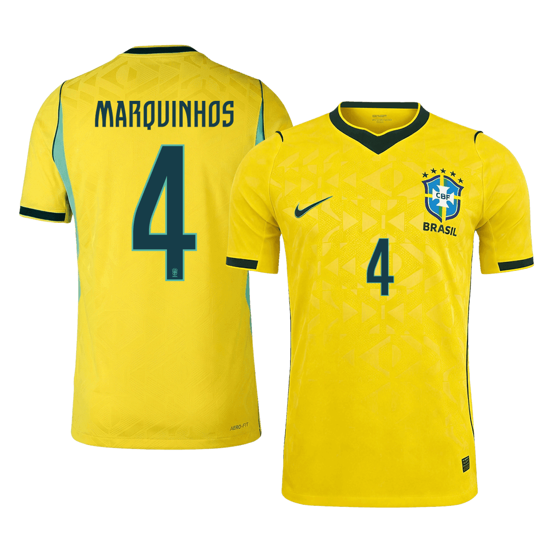 Brasil Hjemmedrakt VM 2026 – MARQUINHOS #4 (Spillerversjon)