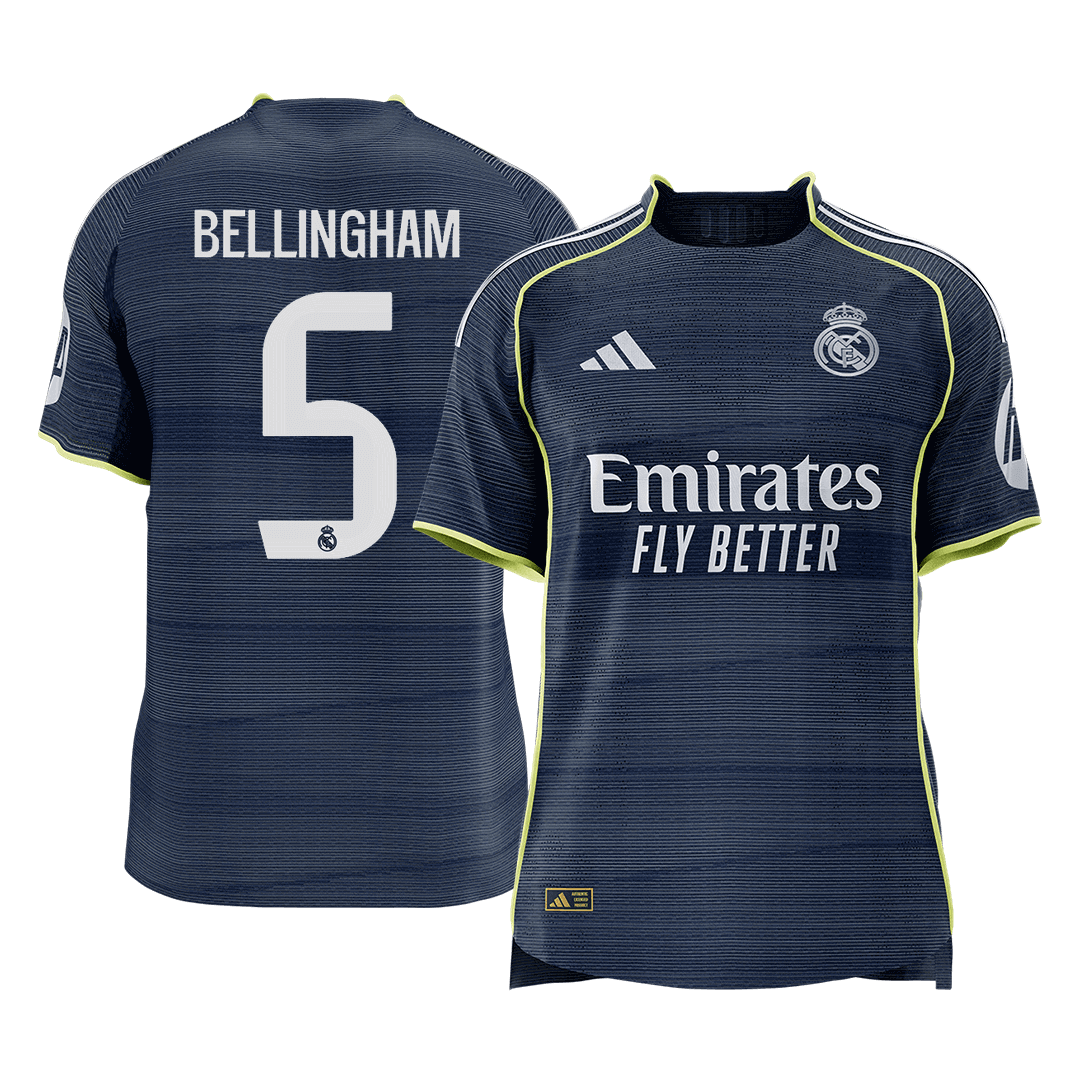 Real Madrid Bortedrakt 2025/26 – BELLINGHAM #5 (Spillerversjon) [PREMIUM]