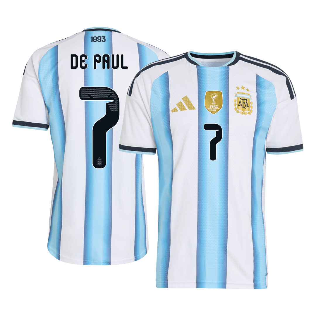 Argentina Hjemmedrakt VM 2026 – DE PAUL #7 (Spillerversjon)
