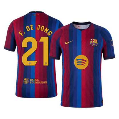 Barcelona Hjemmedrakt 2026/27 – F. DE JONG #21 (Spillerversjon)
