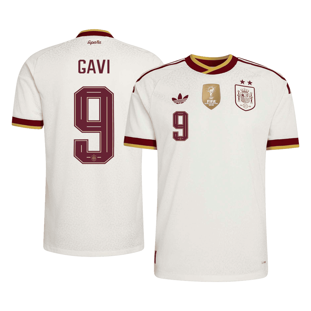 [Champion Edition] Spania Bortedrakt VM 2026 – GAVI #9 (Spillerversjon)