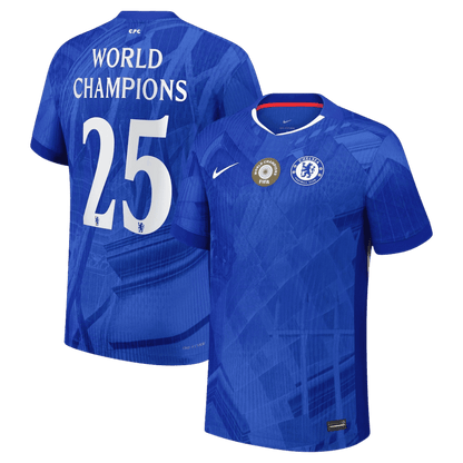 Chelsea Hjemmedrakt 2025/26 – WORLD CHAMPIONS #25 (Spillerversjon)