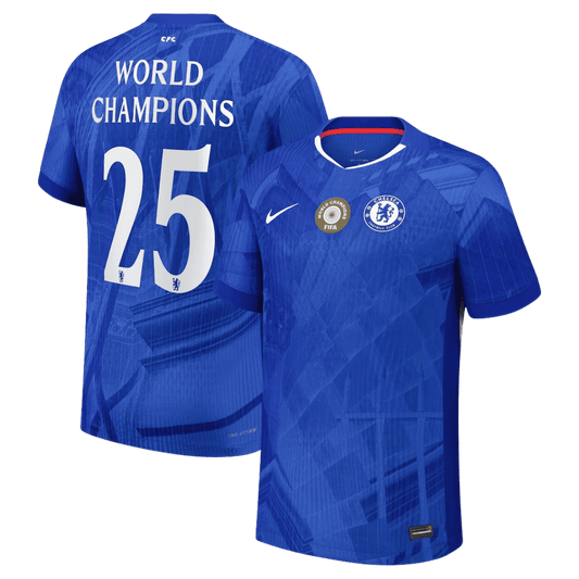 Chelsea Hjemmedrakt 2025/26 – WORLD CHAMPIONS #25 (Spillerversjon)