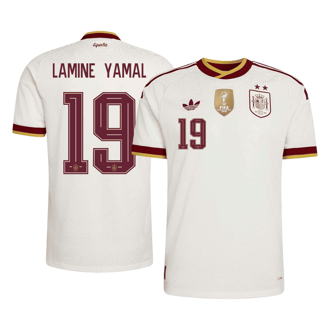 [Champion Edition] Spania Bortedrakt VM 2026 – LAMINE YAMAL #19 (Spillerversjon)